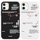 [ 2 Pizeas] Funda para iPhone 11 6,1", Creativa para Teléfono con Diseño de Etiqueta a Prueba de Golpes, Silicona Suave Dibujos Caracasa de Caso Ultra Slim Antichoque Suave Case para iPhone 11