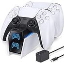 PS5 Controller Charger, OIVO PS5 Charging Station for Dualsense Controller, PS5 Controller Charger Station with Fast Charging AC Adapter, PS5 Charger for Playstation 5 Dual Controller