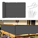 Sunnylaxx Balcony Privacy Screen 90x500 cm Fence Screen for Balcony and Patio, Balcony Cover, PES(170g/㎡) Water-Repellent Wind Protection, with Rope and Aluminium Eyelets Anthracite