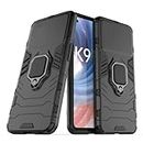 TiHen Compatible for VIVO T1 Case, Hybrid Heavy Duty Protection Shockproof Defender Kickstand Armor Case Cover+Tempered Glass Screen Protector*2-Black
