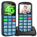 uleway 4G Seniorenhandy Mobiltelefon Ohne Vertrag,Senioren Handy mit Große Tasten,Rentner Handy Großtastenhandy mit USB-C, 1.7 Zoll LCD, SOS-Funktion,Taschenlampe,Ladestation,Verwendung der Nano-SIM