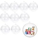 10pcs Clear Plastic Ornaments, Christmas Ornament Fillable Balls 3.15Inch/80mm Clear Christmas Plastic Fillable Balls for DIY Crafts, Christmas Tree Decor, Wedding Party, Xmas Holiday Home Decoration