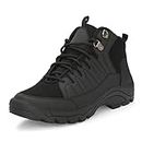 Leo's Fitness Shoes Mens Light Weight Antislip Outdoor Boots for Trekking Hiking & Other Outdoor Activities Black