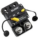 GLOSO E9C 40A Waterproof Auto Rese Breaker For Car Truck RV Automotive Marine Boat Trolling motor & Custom Wiring Audio battery protection Side by Side Stud IP67 Hi-Amp Circuit Breaker (40A)