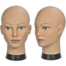 Ba Sha Afro Training Head Cosmetology Mannequin Head Bald Manikin head for Wigs Making Wig Display Hat Display Glasses Display with Free Clamp