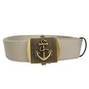 Gucci Accessories | Gucci Men's Military Beige Fabric Belt Anchor Brass Buckle 375191 1523 (95 / 38) | Color: Cream | Size: Various