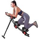 BODY RHYTHM Dual-Track Ab Machine with 4 Adjustable Heights, Foldable Core & Abdominal Exercise Machine, Total Ab Workout Equipment for Home Gym, Ab Women Exercise Fitnes Trainer. (Black)