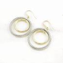 Sterling Silver 18k Gold Mobile, Circle, Cable, Wire Earrings Fish hook