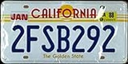Triciclo Editores Replica California License Plate/American Plate 2FSB292 The Golden State MATCAL