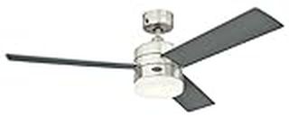 Westinghouse Lighting 72054 Alta Vista 122 cm Stainless Steel Indoor Ceiling Fan, Dimmable LED Light Kit with Opal Frosted Glass