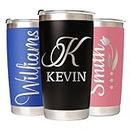Personalized Tumbler with Engraved Name - Custom Stainless Steel 20 Oz Coffee Tumbler with Lid - Personalized Birthday Gifts for sister brother Friend - Christmas Gifts for Women Men Dad Mom