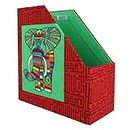 INDHA Handcrafted Foldable Jute Magazine Holder (Cotton Block Print with Elephant Embroidery)