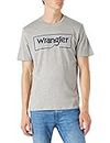 Wrangler Men's Frame Logo Tee MID Grey Melee Shirt, X-Small
