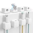 smofish Cord Organizer Holder, 8 Pack Magnetic Desk Cable Clips Management, Hide Phone Charging Cable Keeper, Strong Adhesive Wire Charger Holder for Nightstand, Kitchen Appliances, Office Supplies