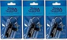 Catholic Holy Water Bottles with Eyedropper, Bulk Set of 3 Kits, Small Empty Glass Container Vial with Black Screw Top Metal Keychain Holder & Crucifix Cross Pendant, Botellas Para Agua Bendita