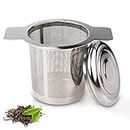 GOOOA Extra Fine 18/8 Stainless Steel Tea Infuser Mesh Strainer with Large Capacity & Perfect Size Double Handles for Hanging on Teapots, Mugs, Cups to steep Loose Leaf