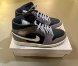 42.5 - NIKE Air Jordan 1 Mid Cement Grey / Sail Anthracite Women's Shoes NEW