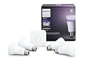 Philips Hue White & Colour Ambiance A19 4 Pack Starter Kit (Compatible with Amazon Alexa, Apple Home Kit and Google Assistant)