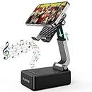 LENRUE Gifts for Men Women, Cell Phone Stand with Wireless Bluetooth Speakers, Flexible Comfort View, Loud Clear Sound, Birthday Gifts for Women Men Everyone, Tech Gadgets for Phones Black