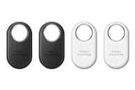 Samsung Galaxy SmartTag2 (4 Pack) Bluetooth Tracker, Compass View, AR Find Lost Mode, 2 x Black, 2 x White