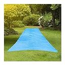 Resilia - Super Slip Lawn Water Slide Jumbo, 50 Feet Long x 12 Feet Wide, for Adults and Teens, Powder Blue with Hold Steady Stakes