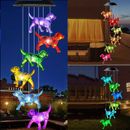 1pc Crystal Dog Solar Wind Chimes Outdoor Color Changing Solar Powered Hanging Mobile 6led Wind Chime Lights For Home Party Yard Garden Lawn Patio Porch Deck