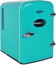 Koolatron 6 Can Retro Electric Mini Fridge Home Beverage Cooler, Green Open Box