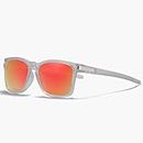 Aferlite Vintage TAC Polarized Sunglasses | Unbreakable TR90 Built | For Driving, Bike Riding, Sports and Adventure activities| 100% UV Protection |for Men and Women (Matt Grey | Orange)