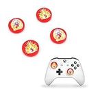 DLseego Thumb Grips Caps Design for NS Pro/PS5/PS4/Xbox Console, Analog Soft TPU Controller Protective Handle Anti-Slip Japanese Amine Covers 4PCS Button Joystick Caps-Fighting Hero (Red)