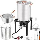 Lafati Turkey Fryer Set, 30QT & 10QT Pots with Large Steamers, and 54,000BTU High Output Burner for Camping, Outdoor Parties, Thanksgiving