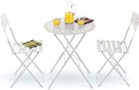 Small White Bistro Set 3Piece Table And Chairs Outdoor Patio Furniture Clearance