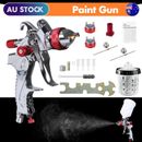 Spray Gun HVLP Gravity Feed Paint Air Sprayer Automotive Car Kit Tool Nozzle Set