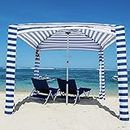 CoolCabanas Beach Cool Cabana Canopy Sun Shade Shelter Tent - 8' x 8' or 6'6" x 6'6", Easy to Setup, Folds to just 3'5", Perfect for Family Beach and Backyard, UPF 50+, The Original and The Best