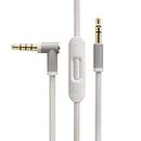 Meiso Replacement Solo 3 Audio Cable Solo 2 Cord Wire in-line Microphone and Control Compatible with Beats by Dr Dre Solo/Solo HD/Studio/Pro/Detox/Wireless/Mixr/Executive/Pill Headphones (White)