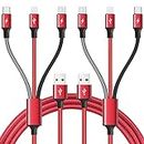 Multi Charging Cable 10Ft 2Pack Multi Fast Charger Cable Braided Universal 3 in 1 Multi Charging Cord Long Multi USB Cable Adapter IP/Type C/Micro USB Port for Cell Phones/Tablets/Samsung Galaxy/More