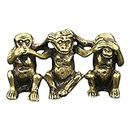 TOYANDONA 3 Wise Monkeys Statue for Home Decor Accents, Bronze Hear no Evil See no Evil Speak no Evil Figurine, Gold Modern Table Decor Monkey Gift for Home Office Decoration