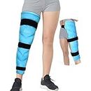 Relief Expert Large Ice Pack for Injuries Reusable Gel Cold Pack Wrap for Leg, Knee, Hip, Thigh Pain Relief, Cold Compress for Swelling Bruises with 3 Straps