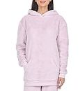 Sleepdown - Womens Ladies - Luxury Teddy Fleece Hoodie - Hooded Long Sleeve Sweatshirt Top Warm Soft Cosy Pullover Jumper - XL - Lilac Purple