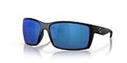 Costa Del Mar Men's Reefton Sunglasses, Blackout/Blue Mirrored Polarized-580p, 64 mm
