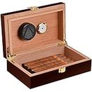 Volenx Desktop Cigar Humidor for 15-20 Cigars, Super Sealing Humidor Cigar Box Travel, Handcraft Spanish Cedar Wood Cigar Case Cigar Accessories Gift Box with Hygrometer and Humidifier