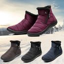 Women's Waterproof Snow Boots Ladies Fur Lined Winter Warm Flat Shoes Size UK