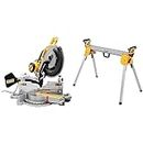 DEWALT Miter Saw, 12 Inch, 15 Amp, 3,800 RPM, Double Bevel Capacity, With Sliding Compound, Corded With Miter Saw Stand (DWS780 + DWX724)