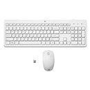 HP 230 Wireless Mouse and Keyboard Combo, quiet and comfortable keystrokes, Number Pad, QWERTY UK Layout, 1600 DPI Optical Mouse Sensor, 2.4GHz Wireless USB dongle included, White