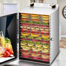 18 Trays Food Dehydrator Machine Fruit Meat Jerky Dryer 304 Stainless Steel Top