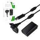 Porro Fino Xbox 360 Play & Charging Kit Battery And Charging Cable [Video Game] [Video Game], Black