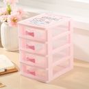 Cute 4-Drawer Desk Organizer Drawers Office Supplies Stationary Container Case