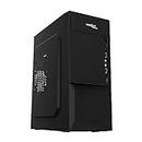 FRONTECH Shine Silver Series Cabinet/Computer Case with HD Audio | ATX/Mini ATX Compatible | 2 x Front USB | Ideal for Home/Office/Gaming (FT 4265, Black)
