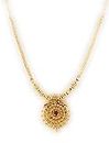 Sukra Gold Copper Gold Plated and Ruby Necklace for Women's & Girl's - (Yellow)