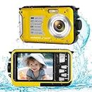Waterproof Camera, 11FT Underwater Camera 1080P Full HD Underwater Camera with 30 Megapixel 16x Digital Zoom, Underwater for Snorkeling Waterproof Digital Camera for Kids（Yellow）