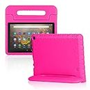 Foluu All-New Kindle Fire HD 10 & 10 Plus Tablet Case (11th Generation, 2021 Release), Fire HD 10 2021 Kids Case, Shockproof Light Weight Handle Stand Case for Amazon Fire HD 10 Tablet 2021 (Rose)